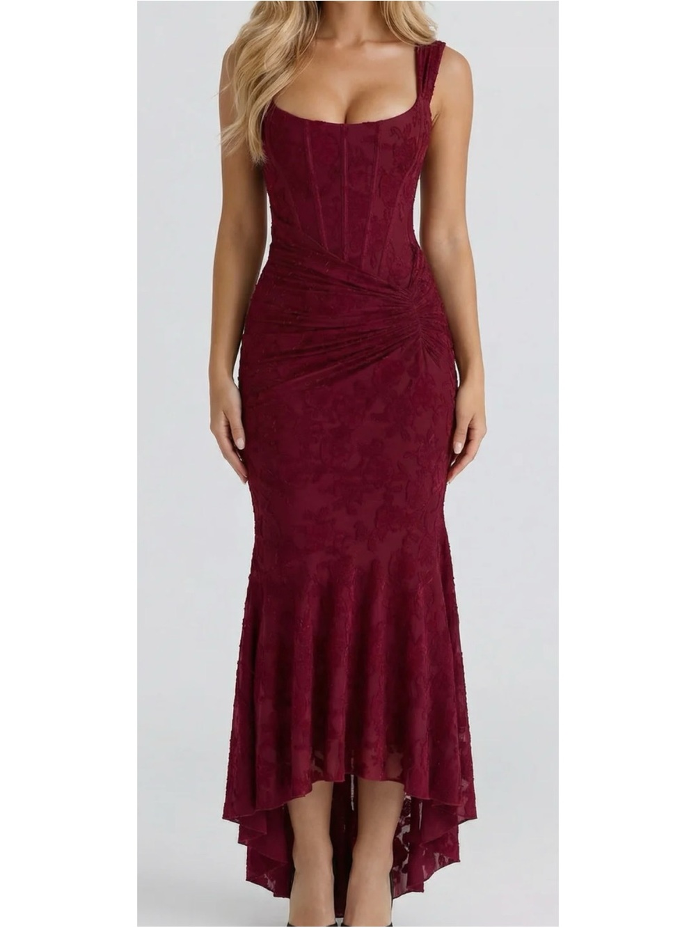 Red Corset Maxi Dress